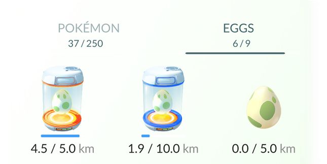 Инкубаторы для высиживания яиц в игре Pokemon GO.
